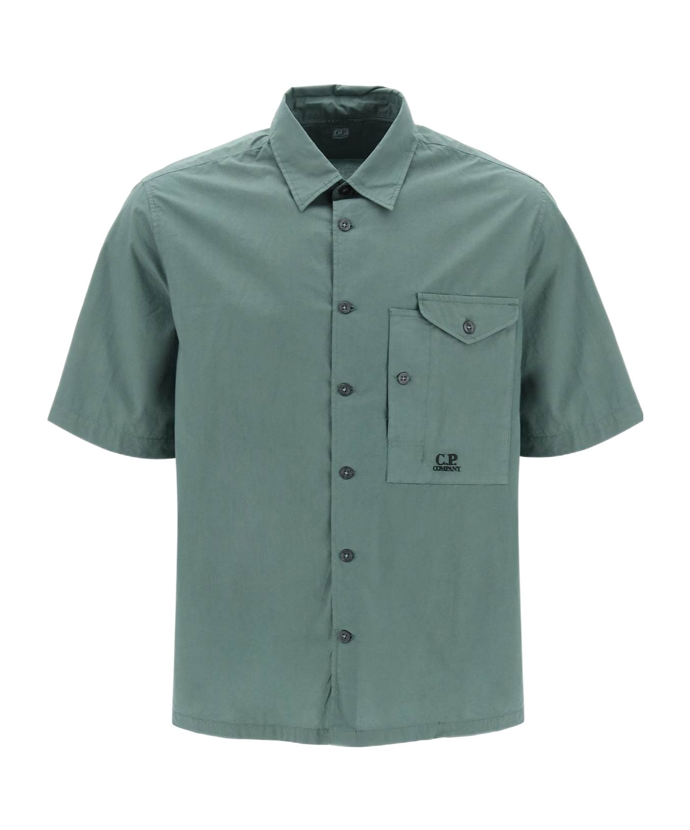 C.p. Company A Short Sleeved Shirt In Green