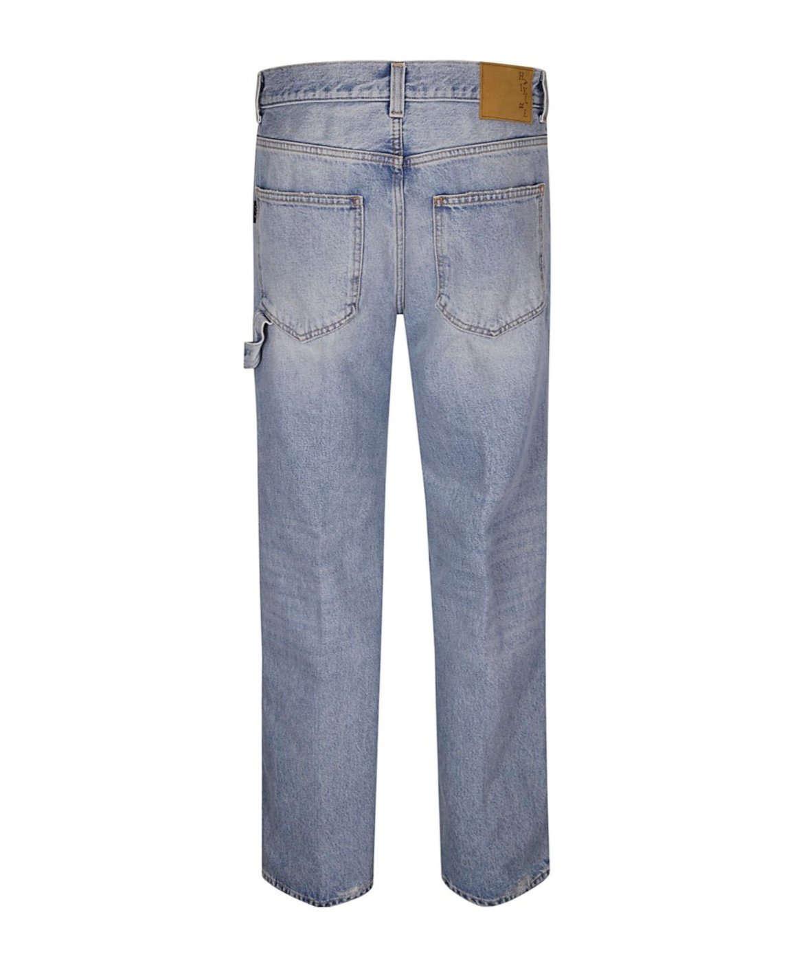 Haikure Distressed Straight Leg Jeans Rivet Detail In Gray