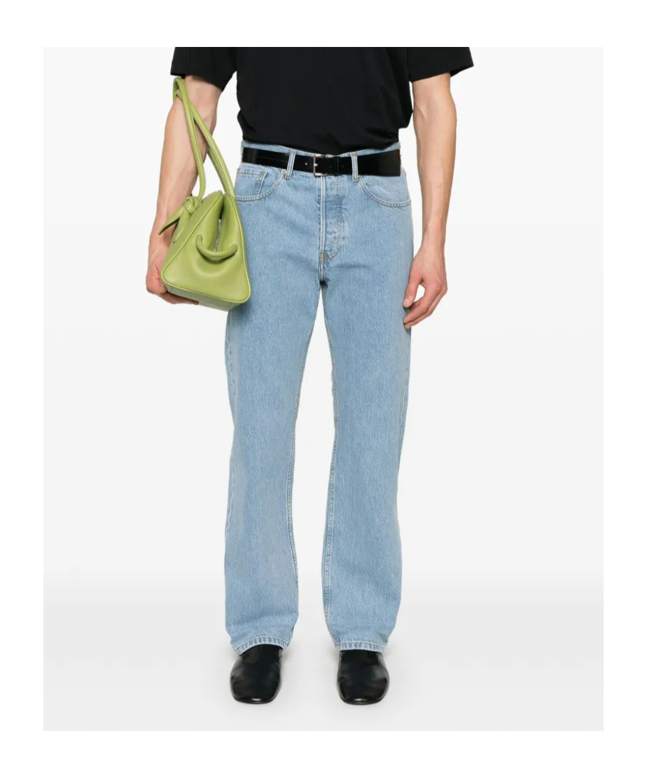 Dries Van Noten Denim Trousers With Belt Loops In Blue
