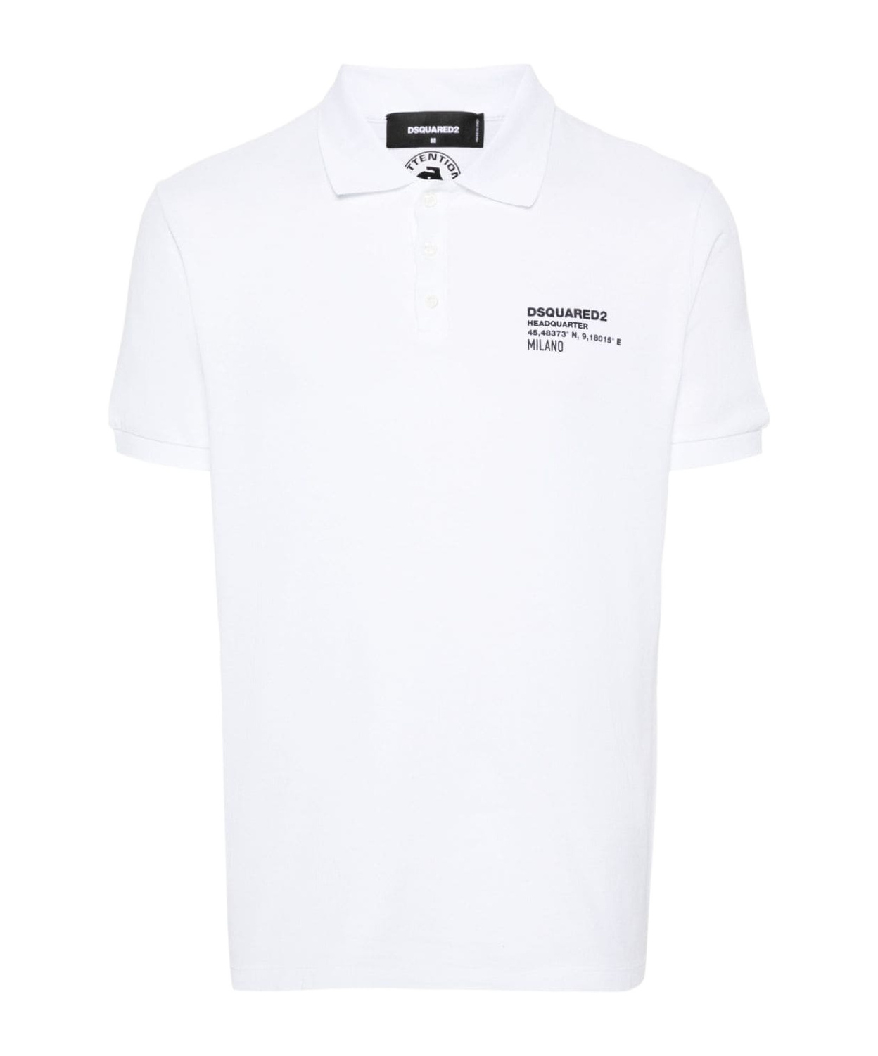 Dsquared2 Logo Cotton Polo Shirt In White