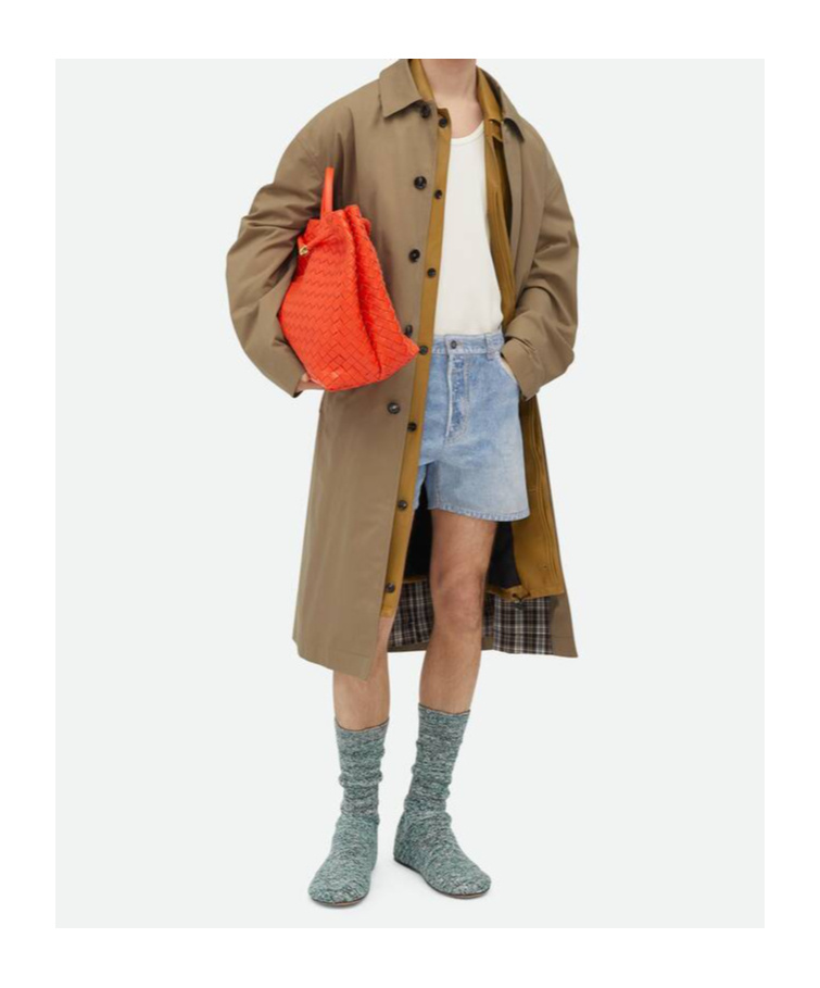 Bottega Veneta Light Cotton Twill Trench Coat In Nude