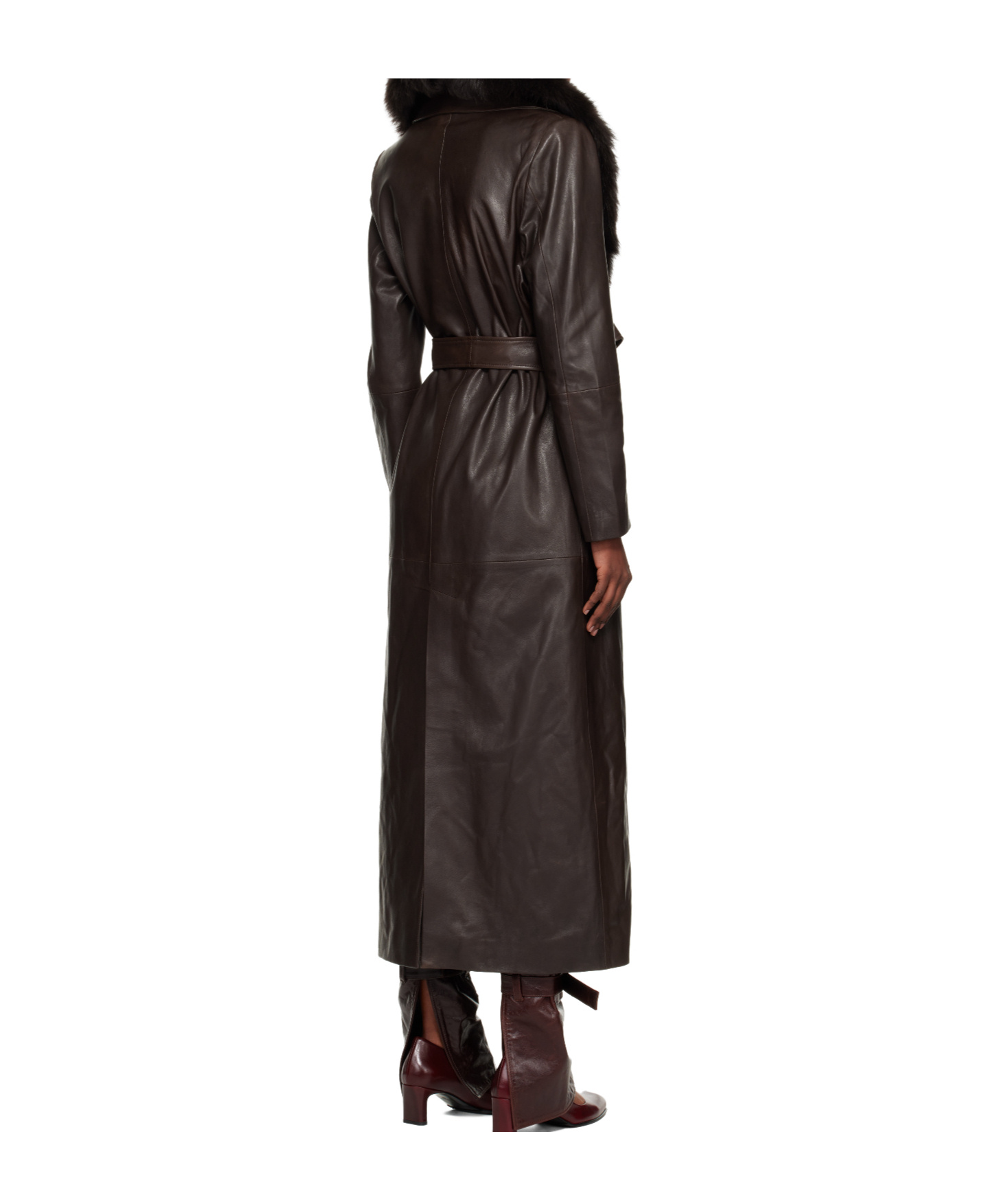 Nour Hammour Long-sleeved Coat In Brown