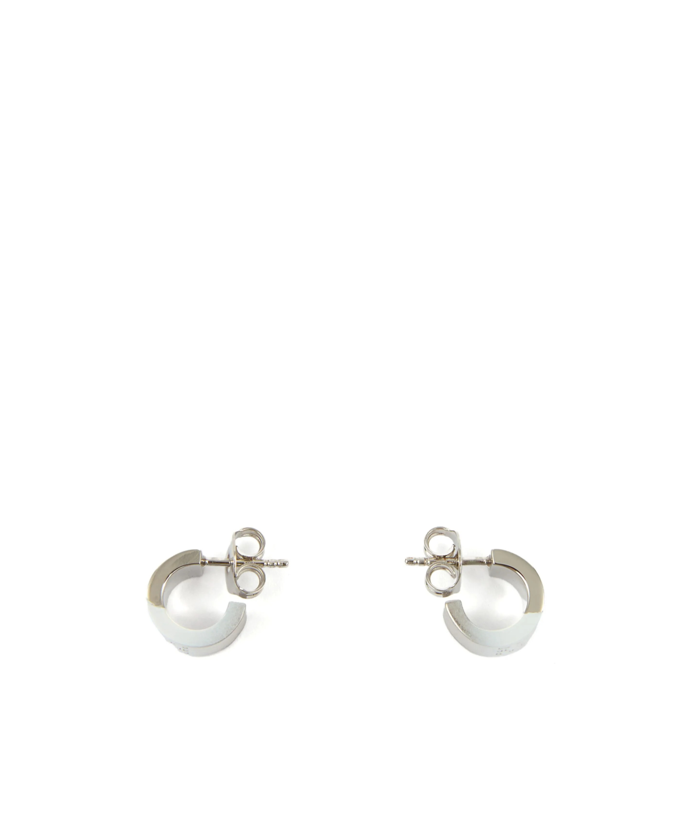 Mm6 Maison Margiela Minimal Logo 4mm Earrings Accessories In White