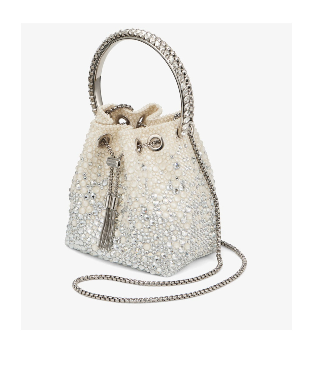 Jimmy Choo Bon Bon Bucket Bag In White