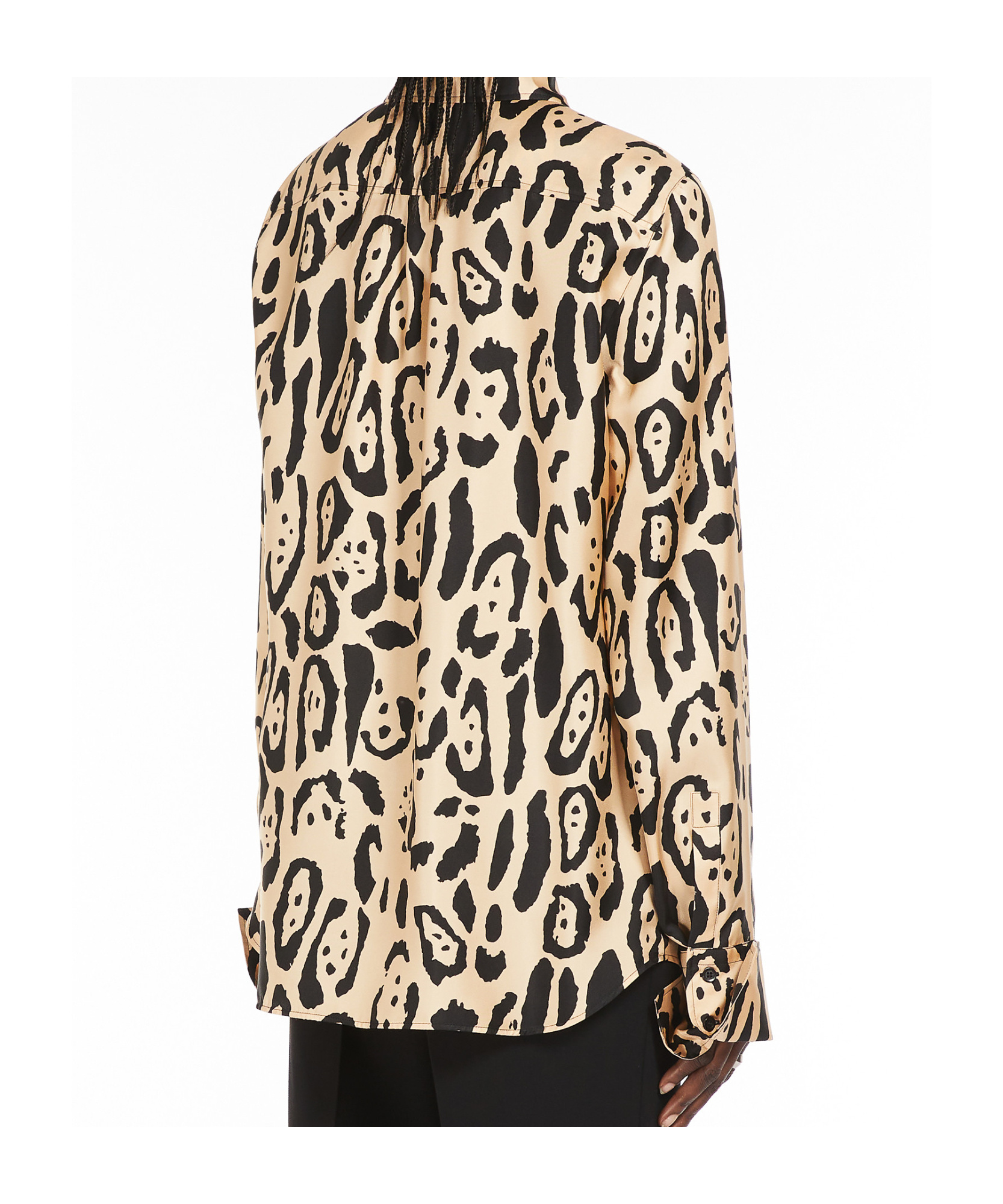 Sportmax Armony Animal Patterned Long-sleeved Shirt In Nude