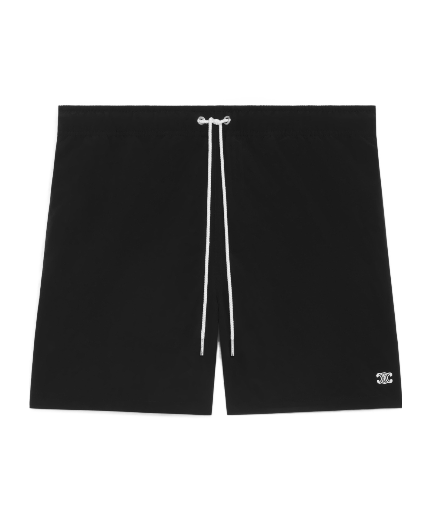 Celine Triomphe Drawstring Swimsuit In Black