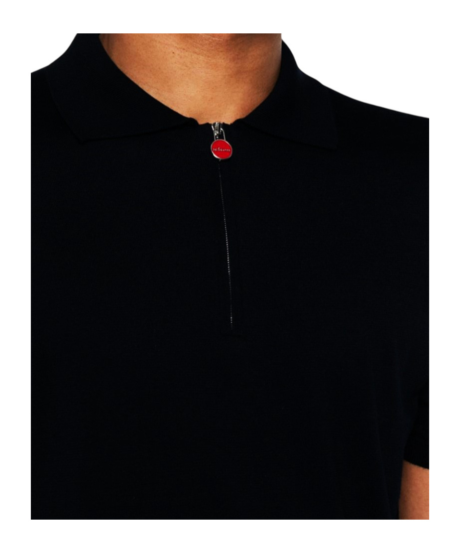 Shop Kiton Cotton Polo Shirt In Black