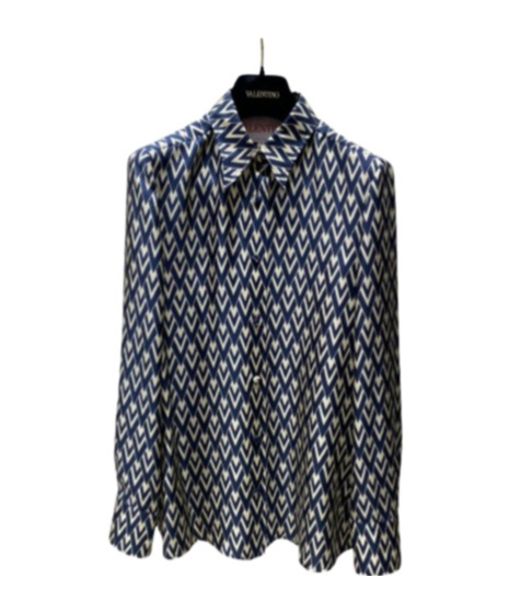 Valentino La V Twill Shirt In Black