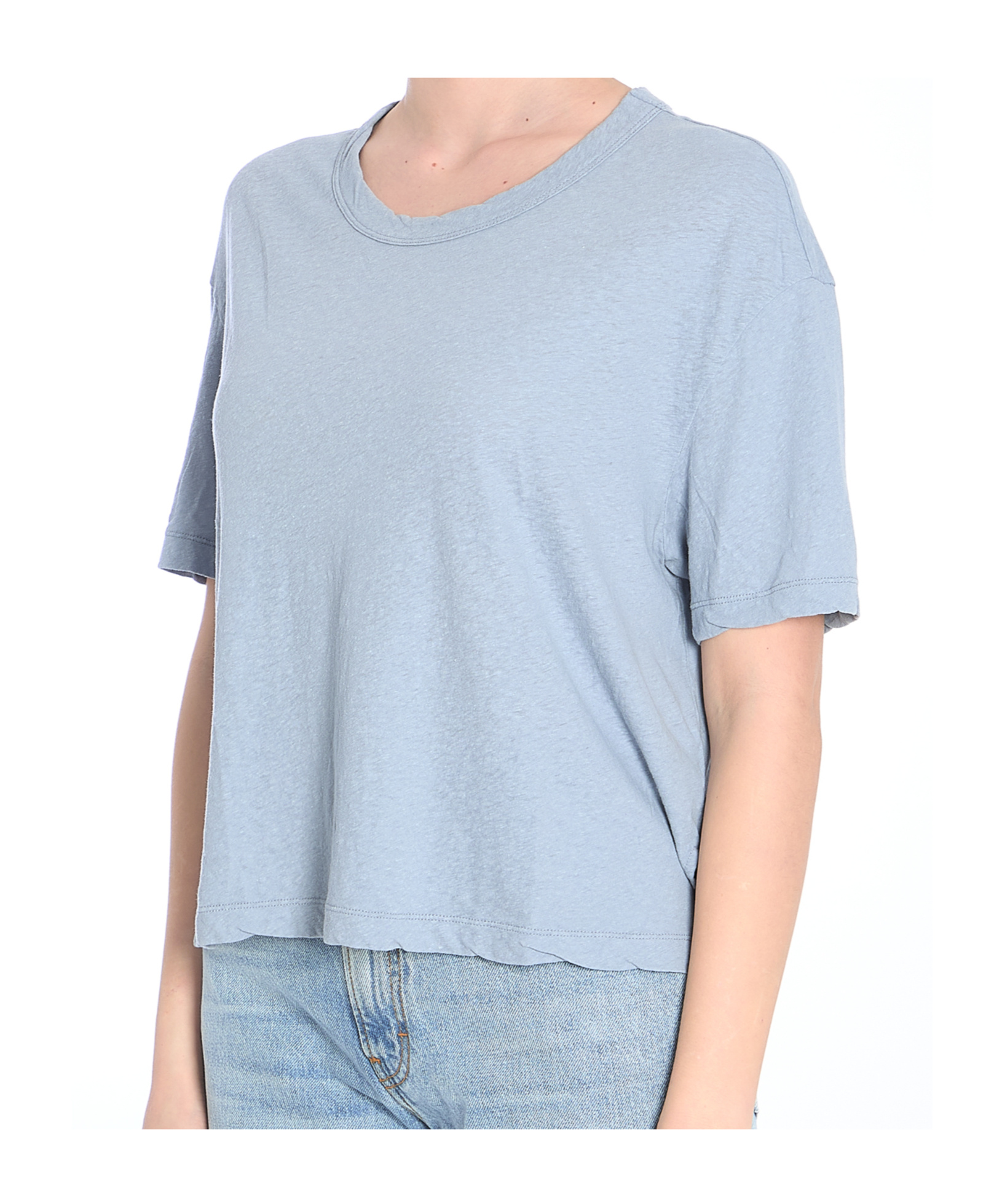 James Perse Cropped T-shirt In Blue