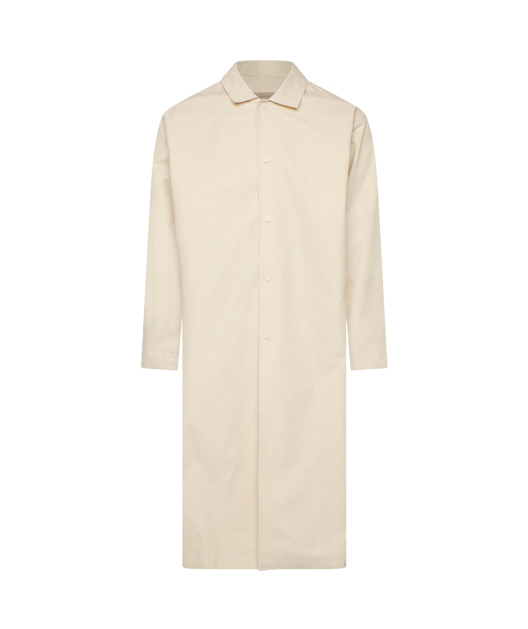 Essentials Long-sleeved Trench Coat In Nude