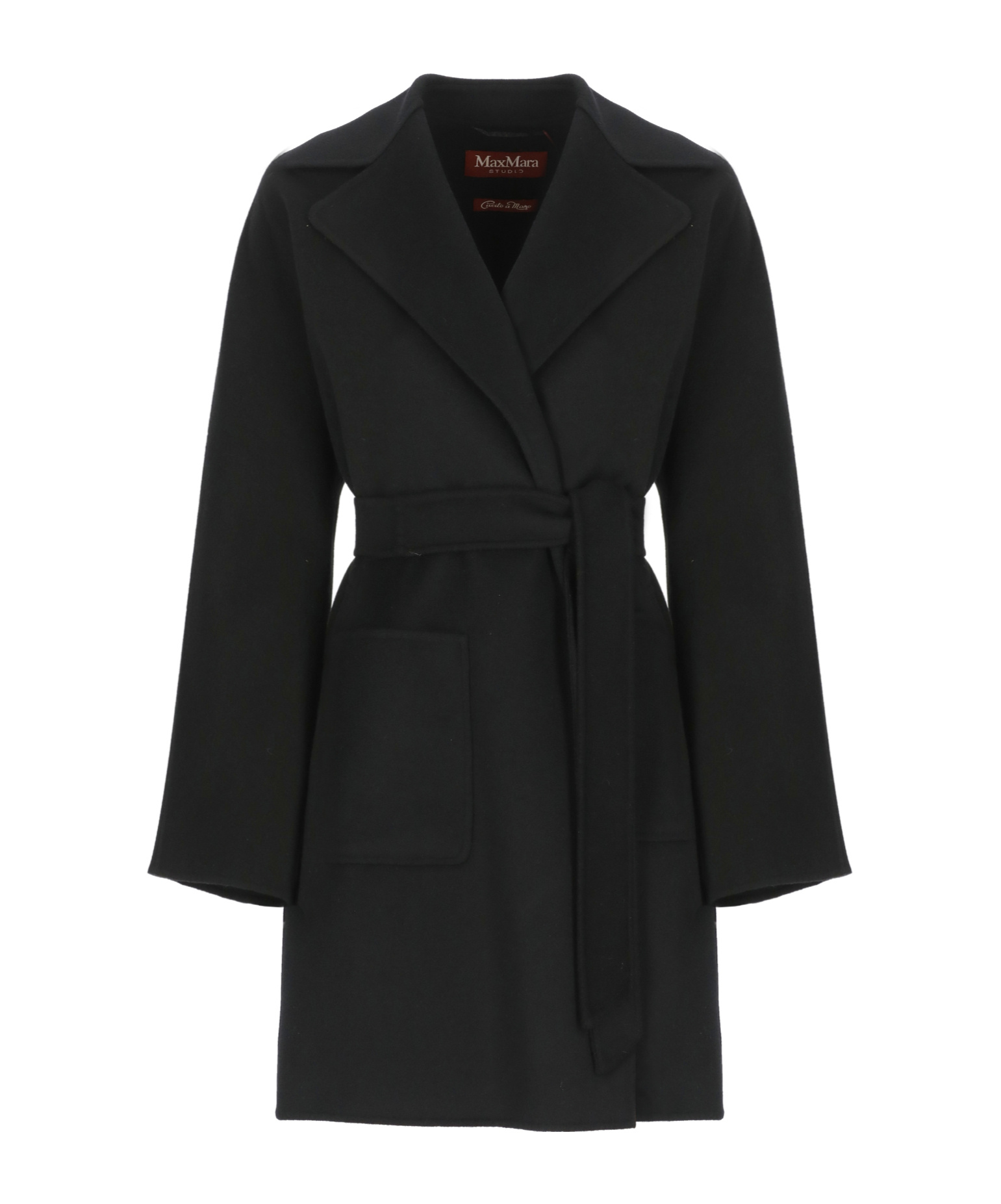 Max Mara Totem Wrap Coat In Black