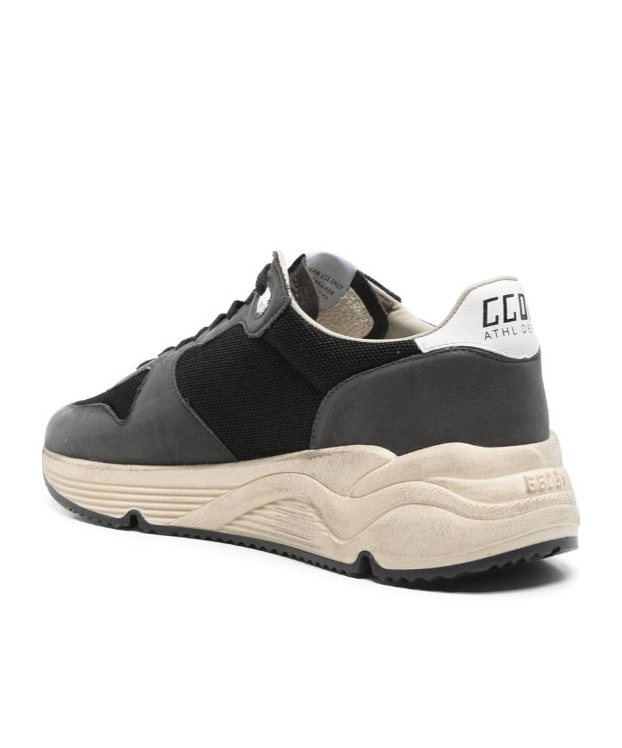 Golden Goose Running Sole In Green Suede With White Leather Star And Heel In Gray