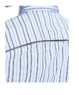Off-white Gestreiftes Hemd Mit Reissverschlussdetail In Blue