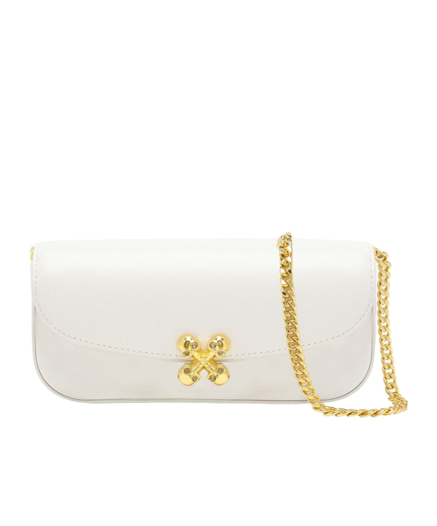 Alexander Mcqueen Small Skull Flower Cross-body Bag In White