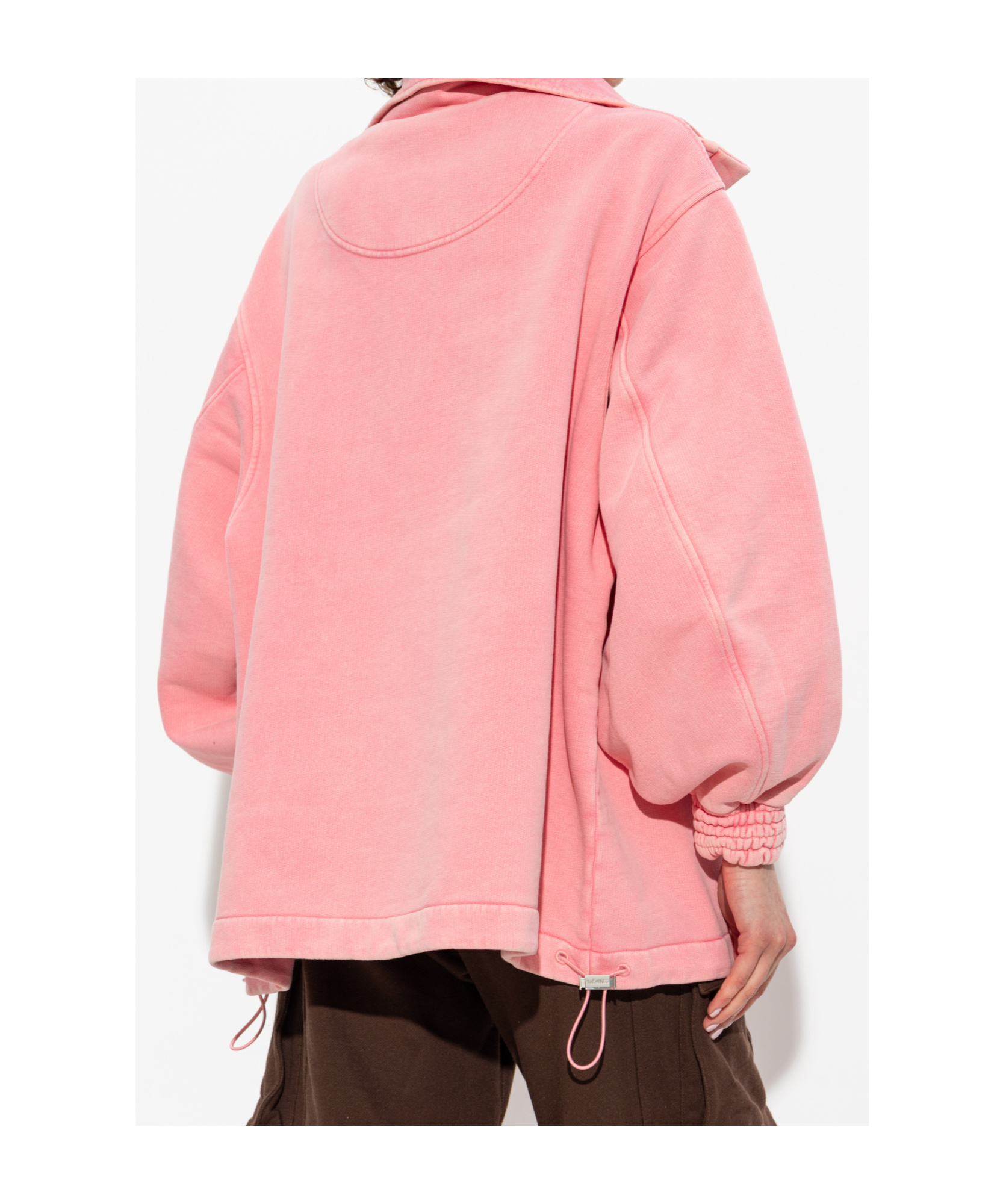 Attico Drawstring Cotton Jacket In Pink