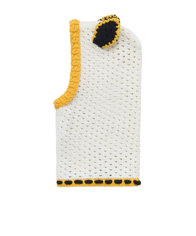 Marni White Wool Balaclava With Ears In White