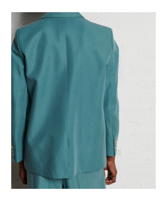 Ba&sh Long-sleeved Suit Coat In Blue