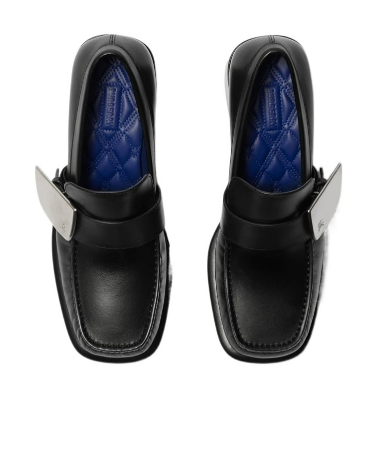Burberry London Shield Square-toe Loafers In Black