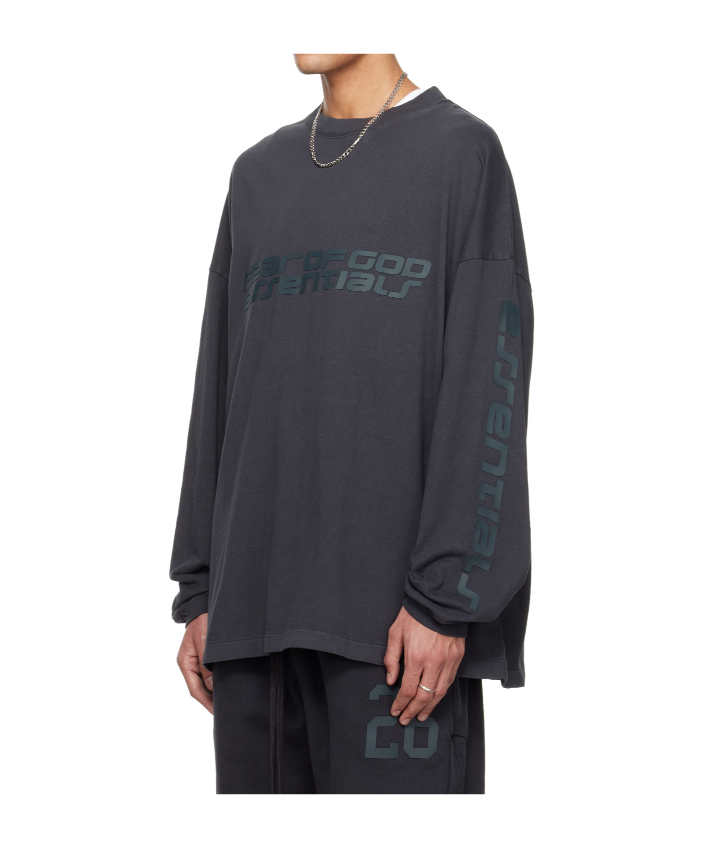 Essentials Gray Holiday 90s Long Sleeve T-shirt In Multi