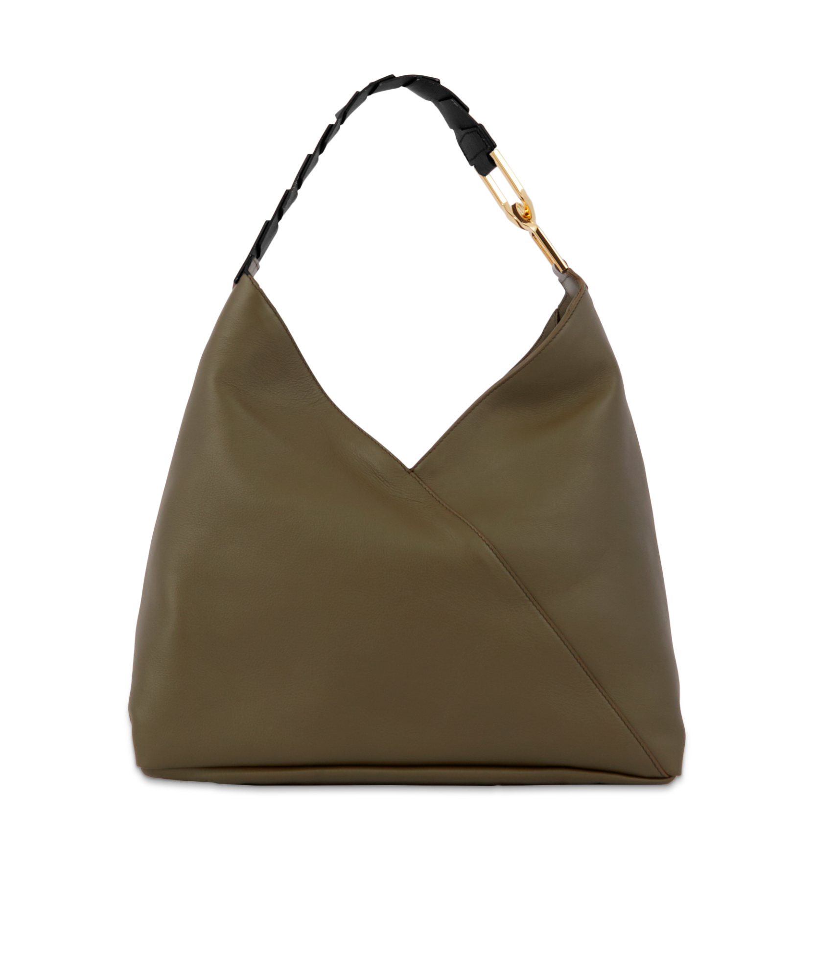 Lancel Zippered Shoulder Bag In Green