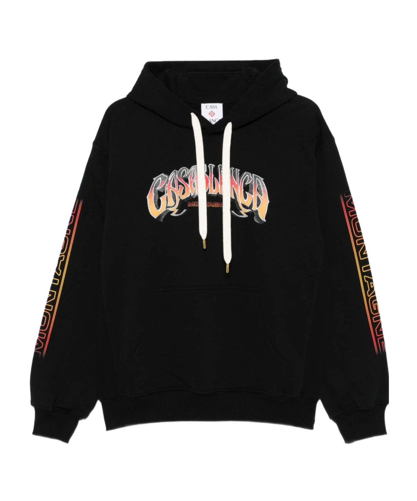 Casablanca Logo Hooded Sweatshirt In Black