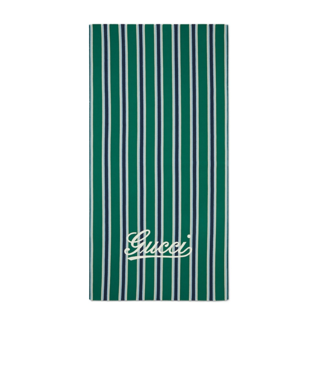 Gucci Cotton Jacquard Beach Blanket In Green