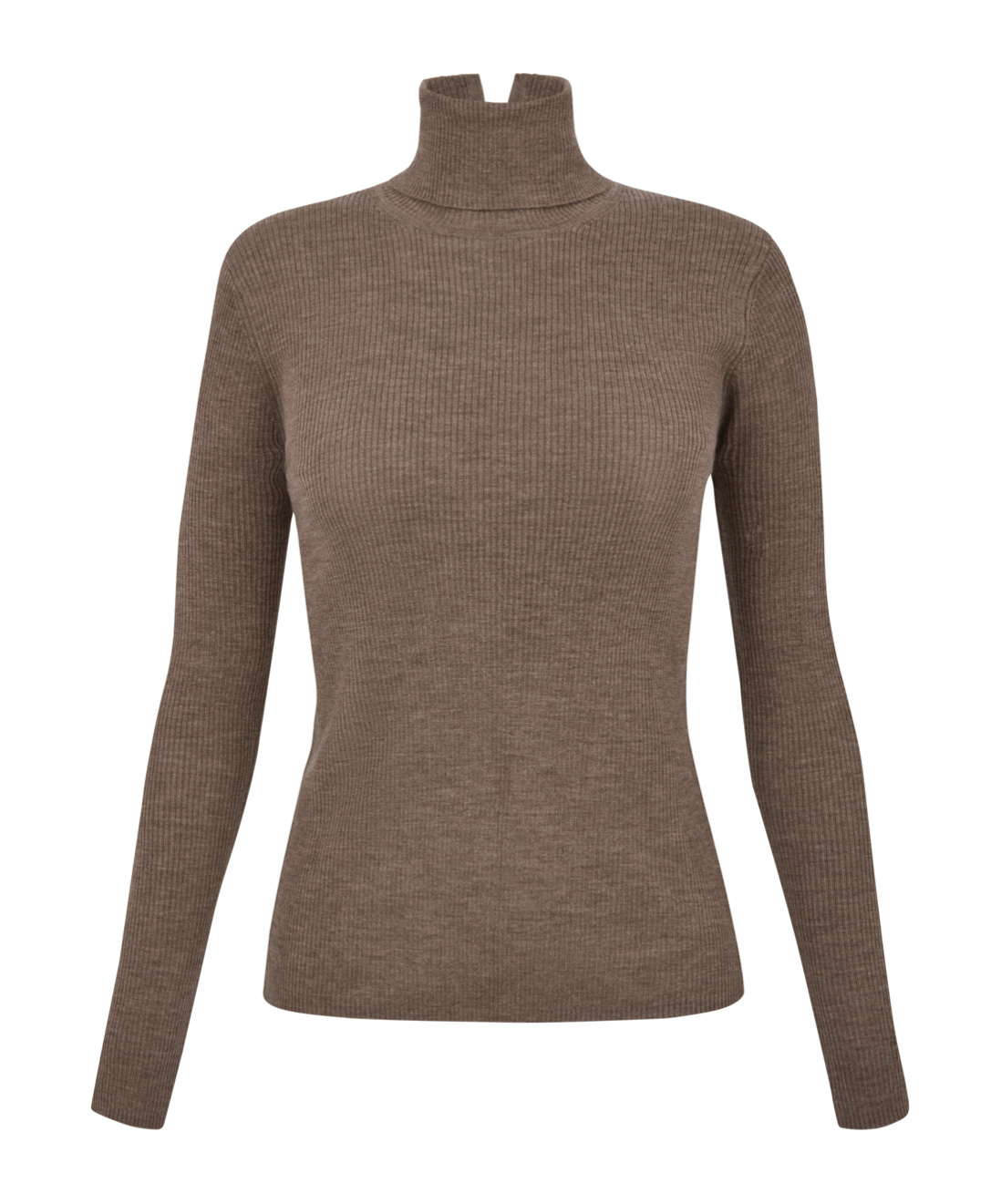 Shop P.a.r.o.s.h Turtle-neck Ribbed-knit Jumper In Brown