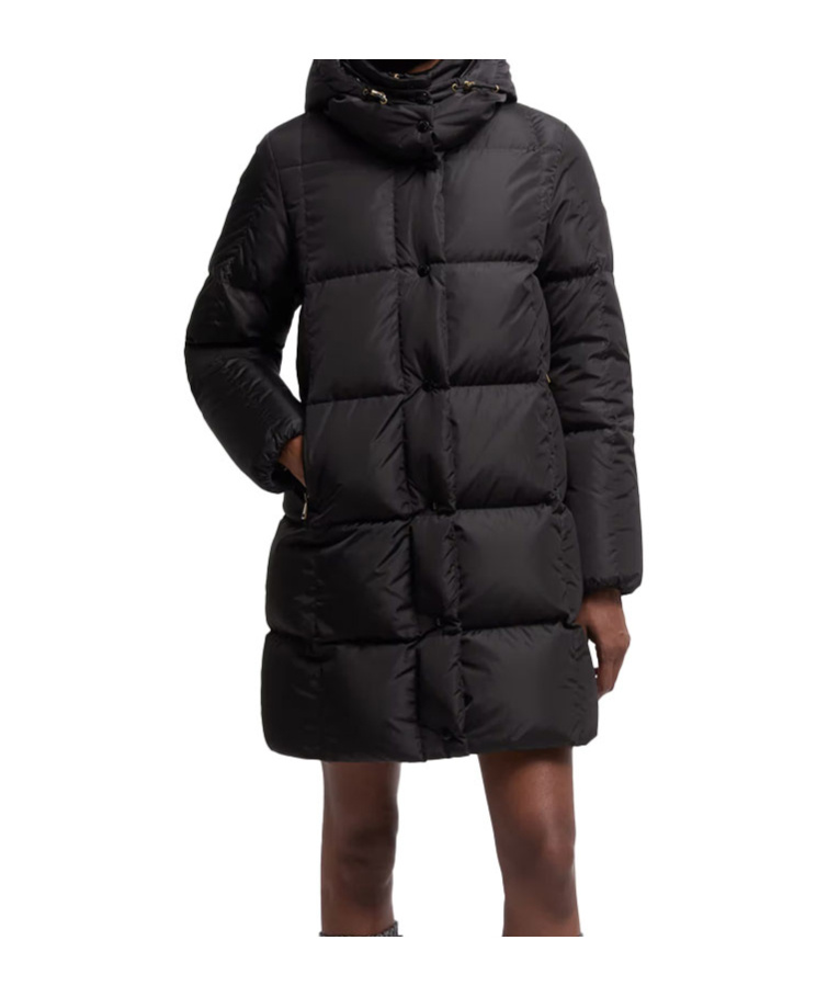 Moncler Long-sleeved Down Jacket In Black