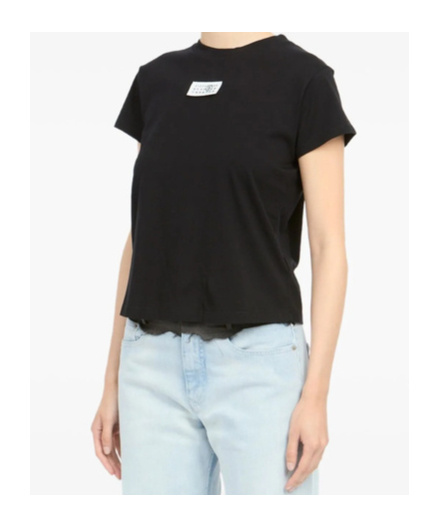 Mm6 Maison Margiela Mm6 By Maison Margiela Numeric Cotton Jersey T-shirt In Black