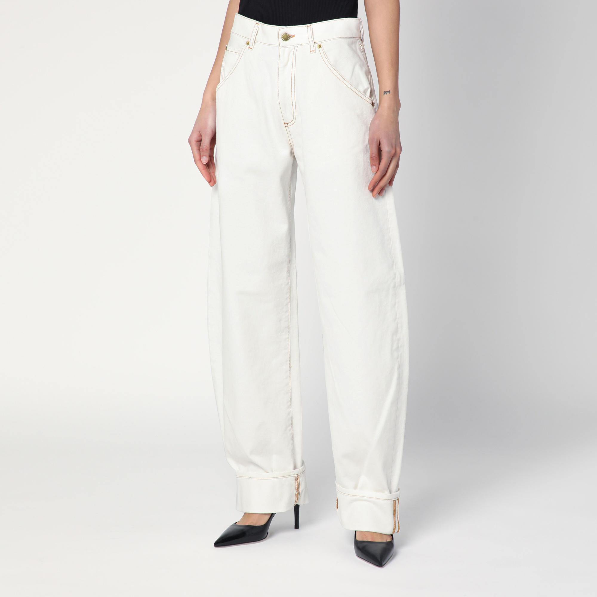 Darkpark Khris White Balloon Jeans In Gray