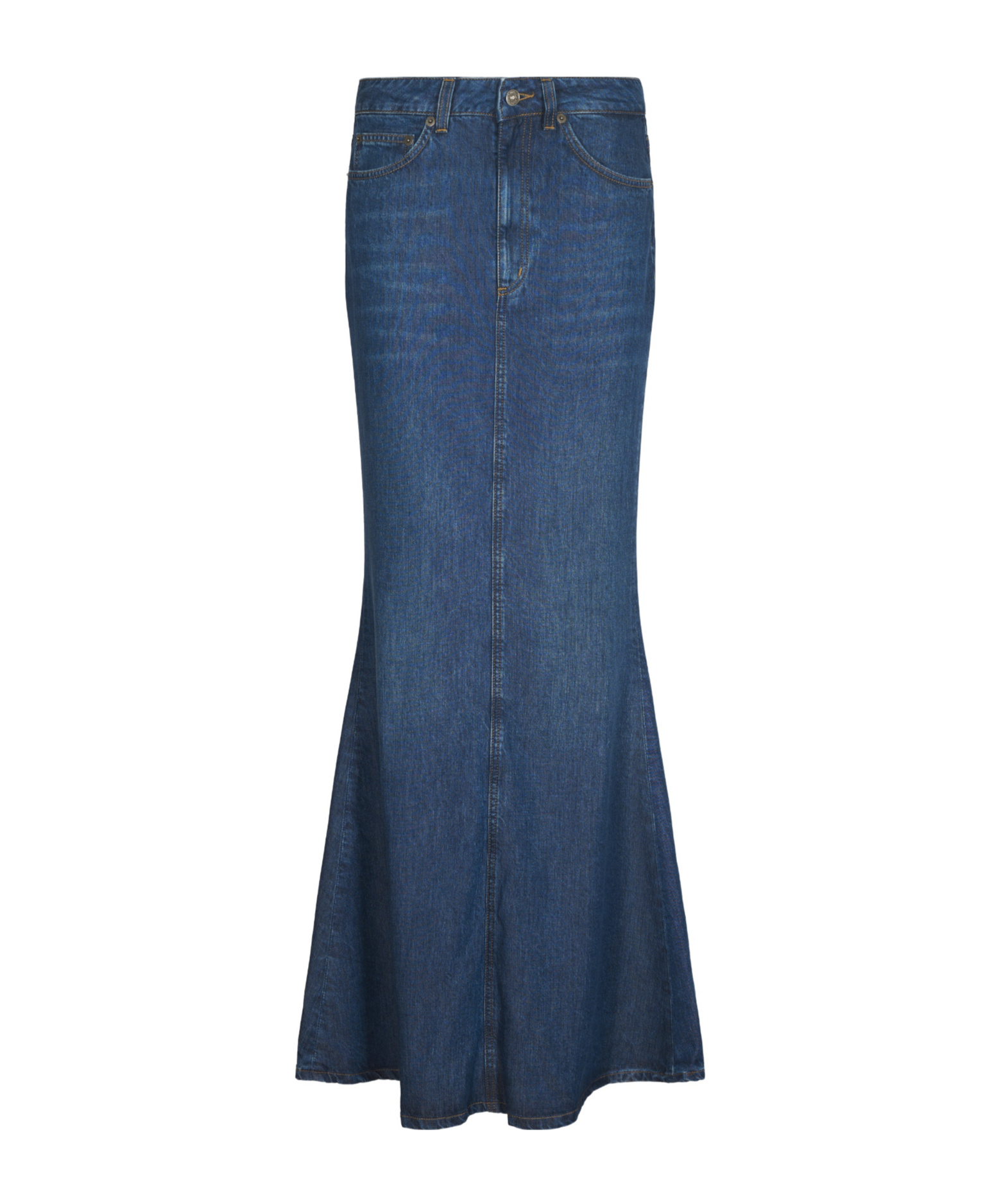Dondup Flared Denim Skirt In Blue