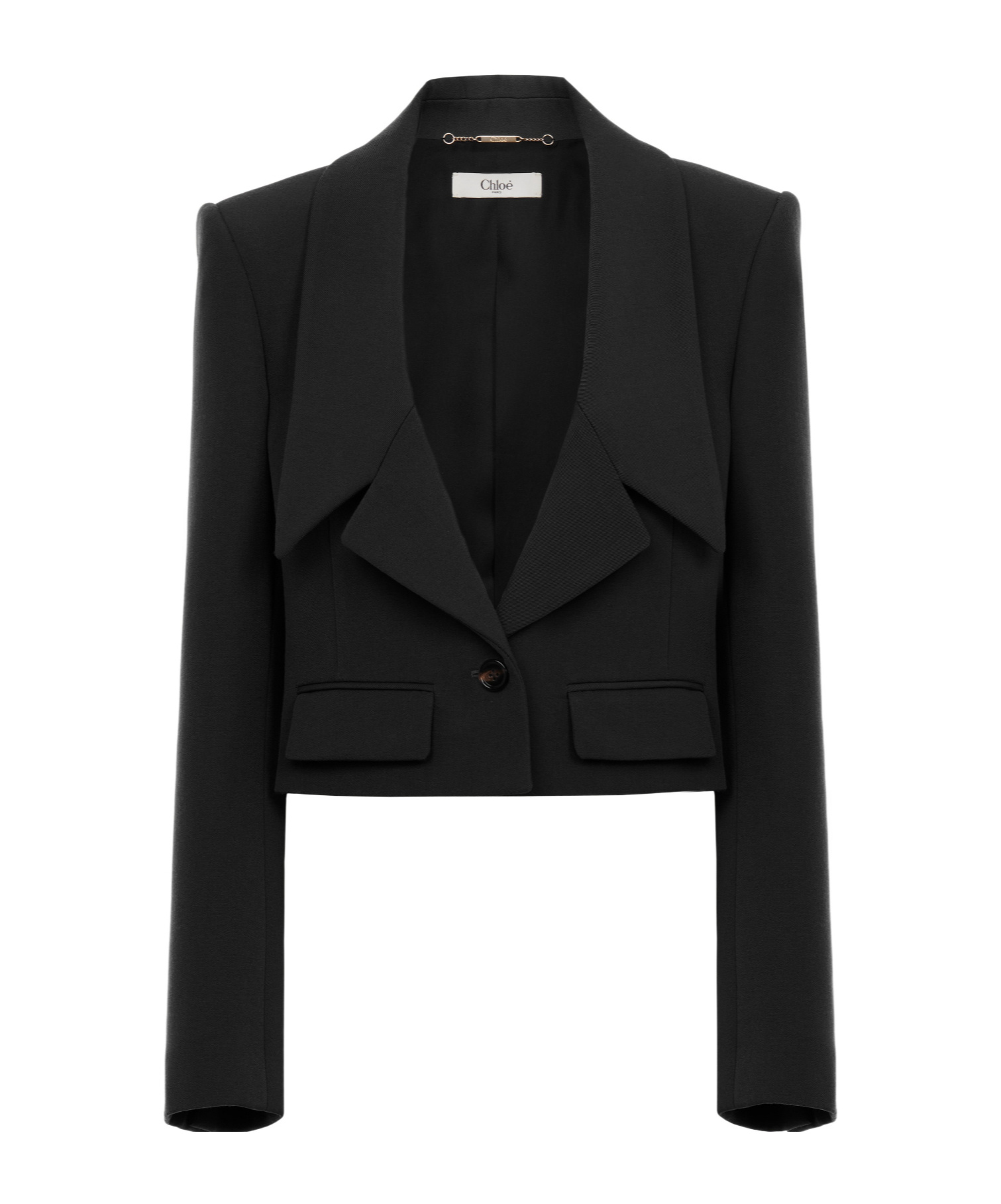 Chloé Heritage Wool Gabardine Tailored Jacket In Black