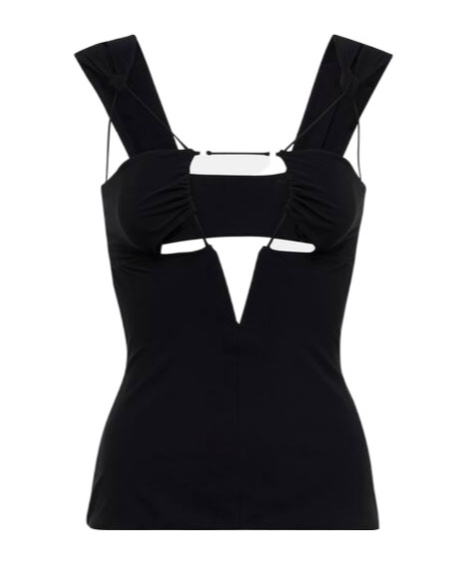 Nensi Dojaka Cutout Jersey Top In Black