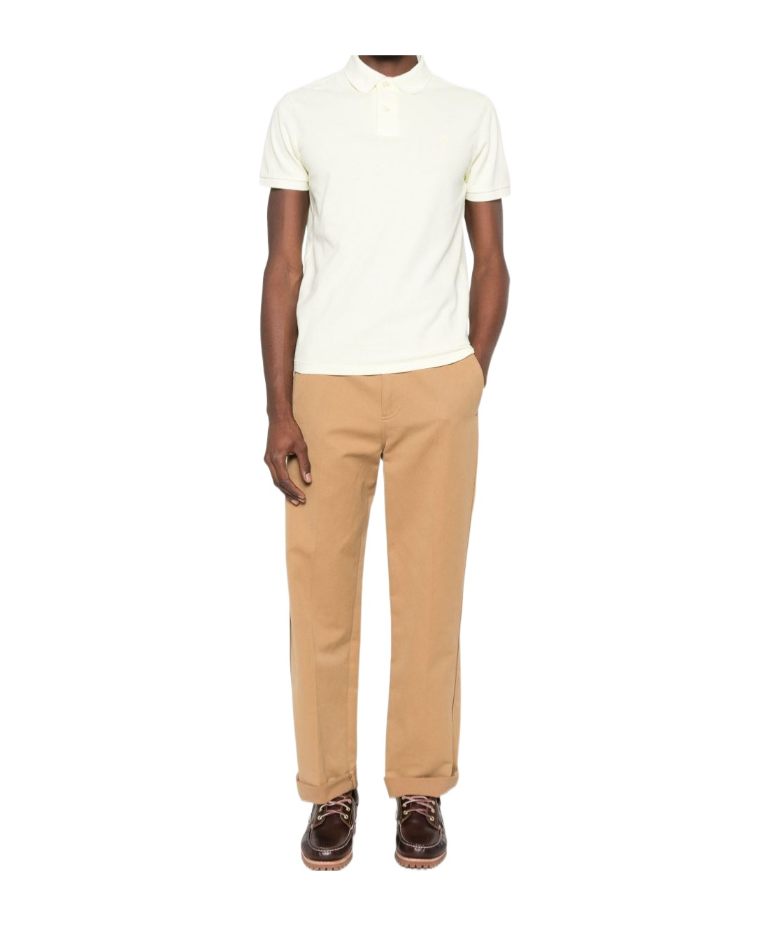 Polo Ralph Lauren Cotton Polo In Pastel Yellow With Logo In White