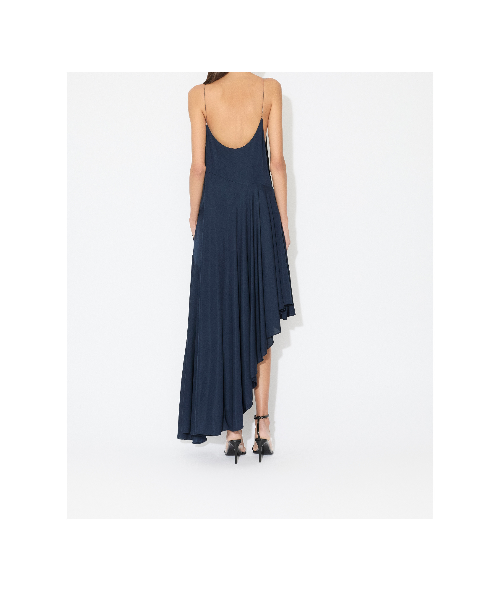 Alaïa Matte Jersey Asymmetrical Slip Dress In Black