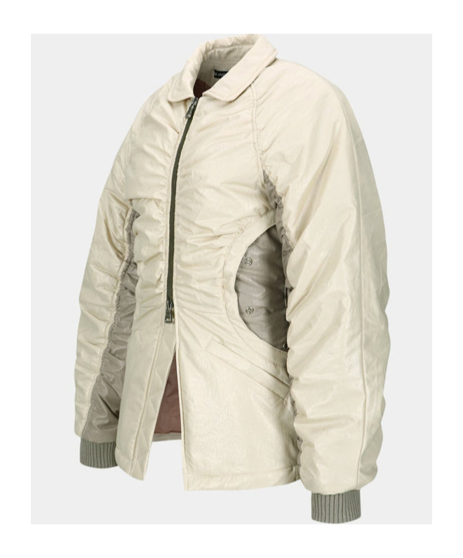 Andersson Bell Off-white Luna Back-corset Bomber Jacket In Nude