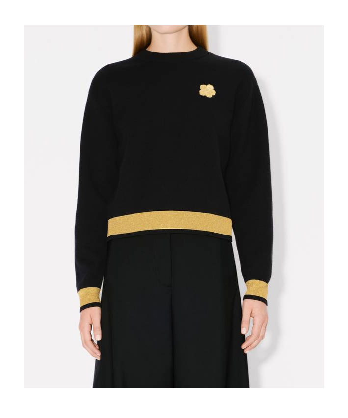 Shop Kenzo 'boke Flower' Jumper In Wool And Cotton In Black
