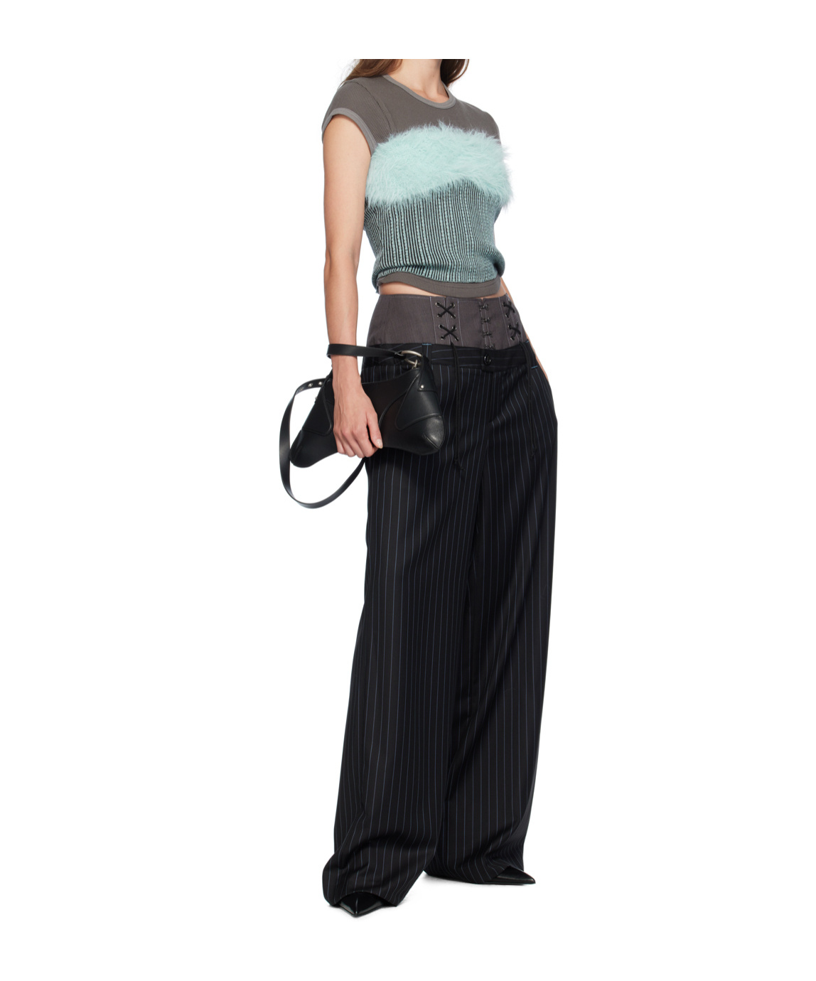 Shop Andersson Bell Lace-up Double Waist Trousers In Black