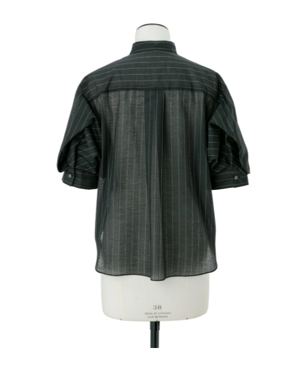 Sacai Spun Organza X Cotton Jersey T-shirt In Black