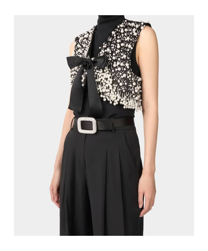 Roger Vivier Beaded Vest In Black