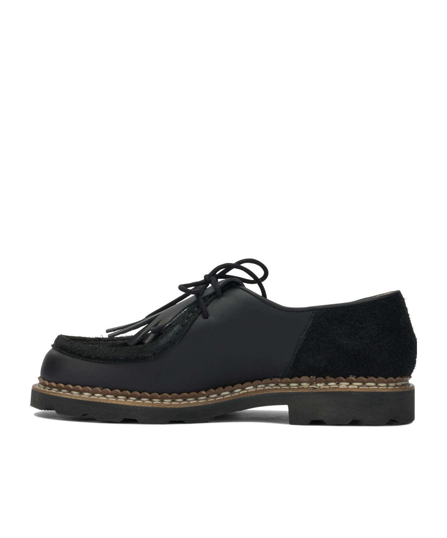Paraboot X Universal Works Michael Tassel Leather Derby Shoes In Black