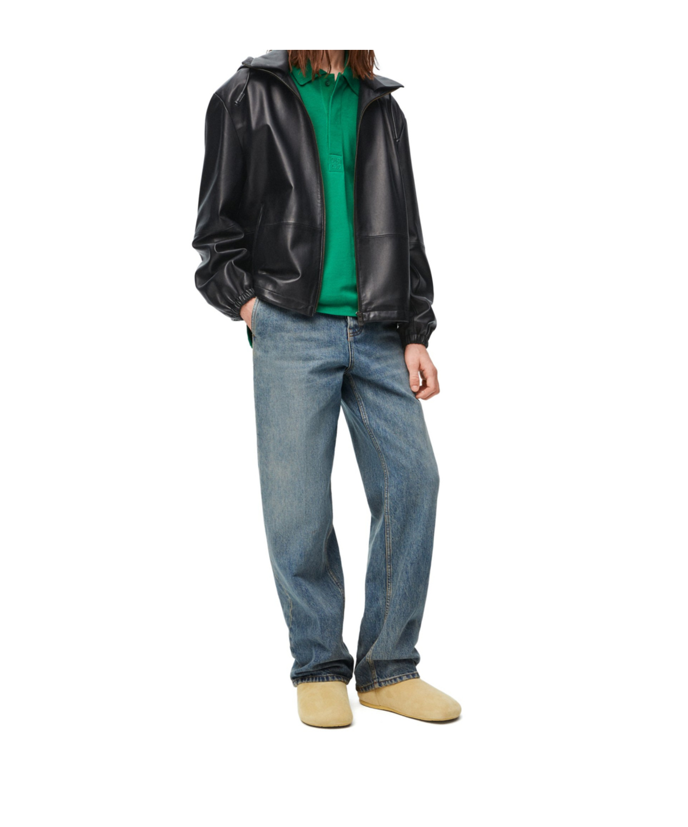 Loewe Logo-patch Straight Jeans In Gray