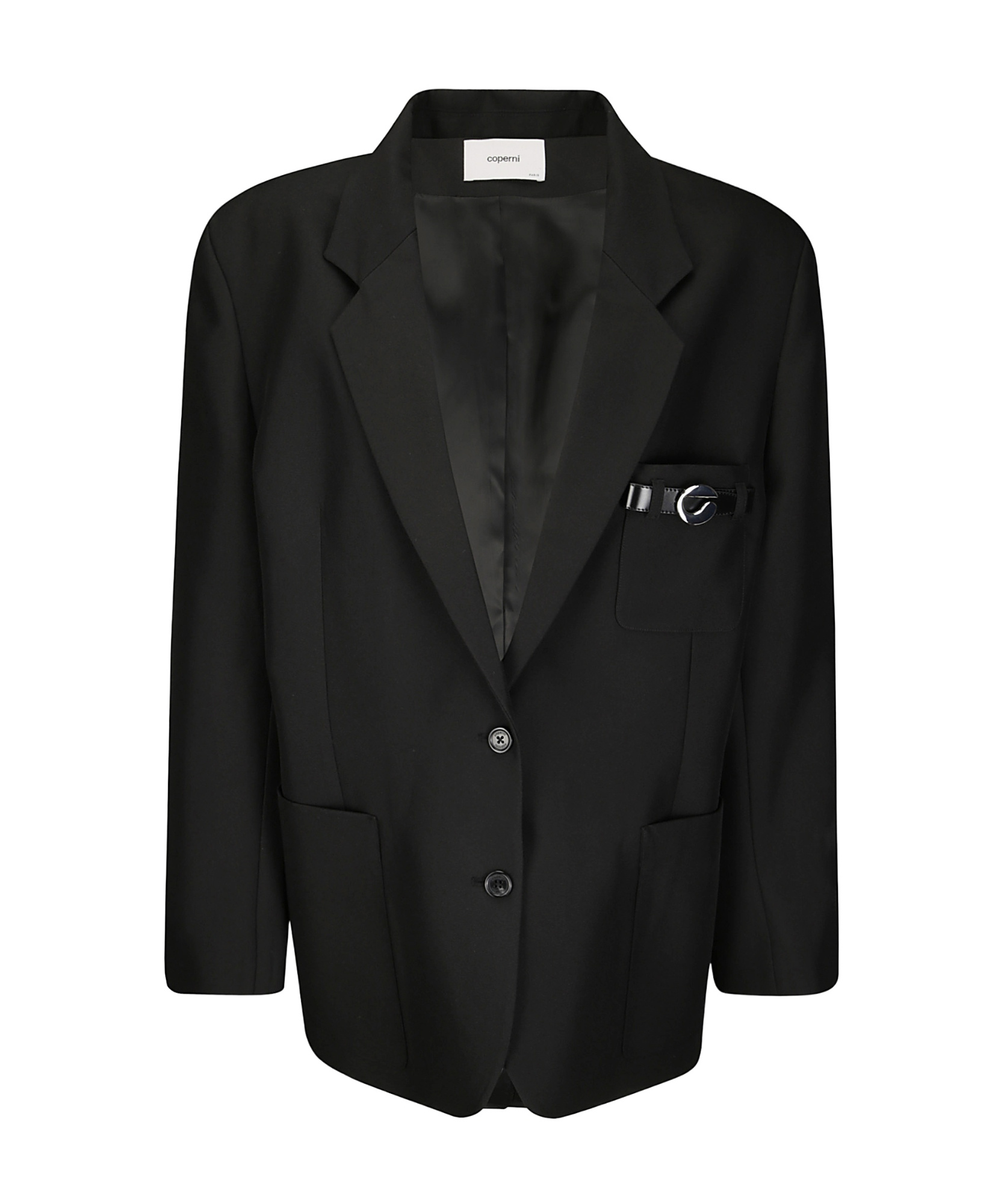 Coperni Nero Tailored Blazer With Unique Embellished Pocket In Black