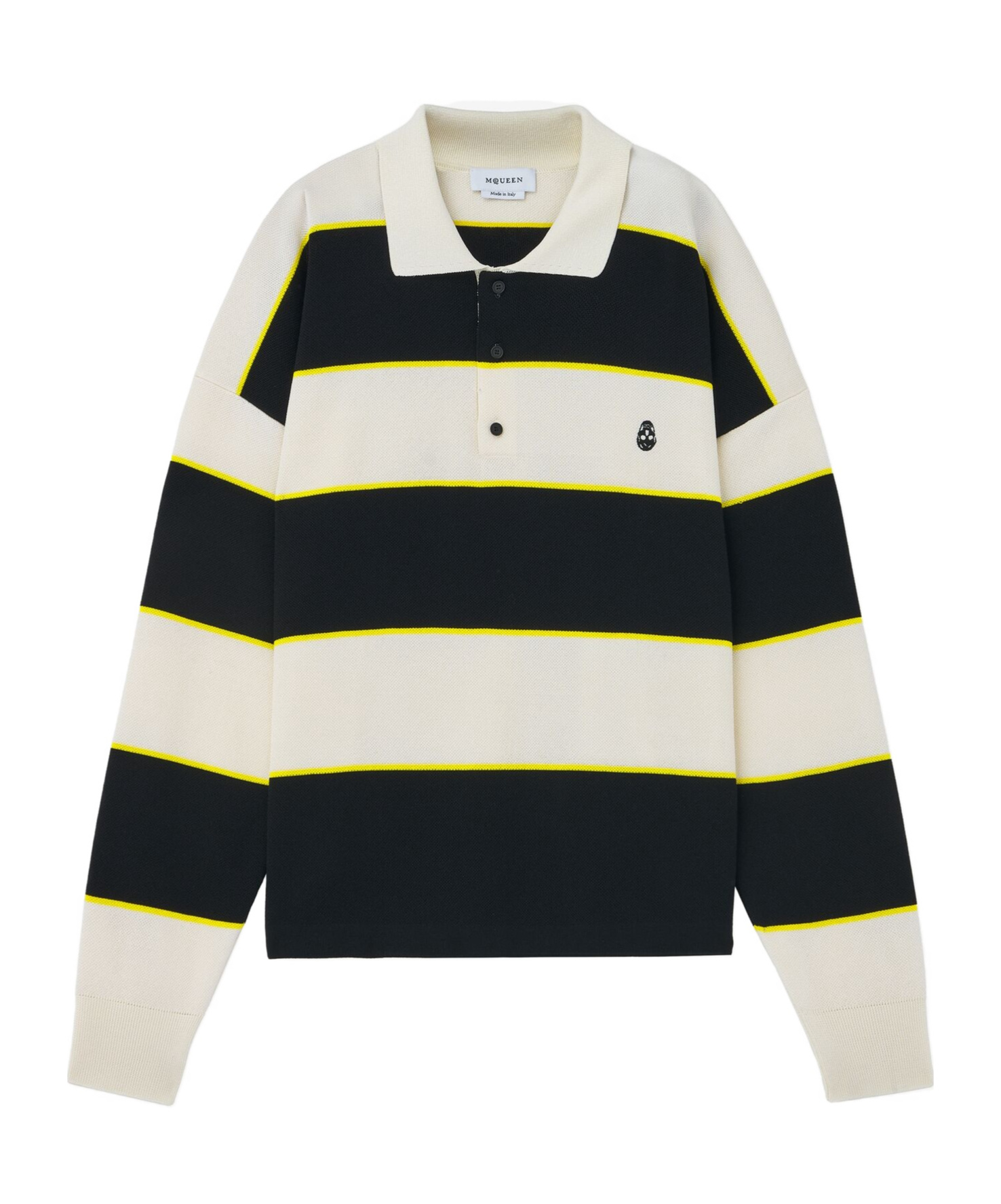 Alexander Mcqueen Rugby Stripe Polo Shirt In Animal Print