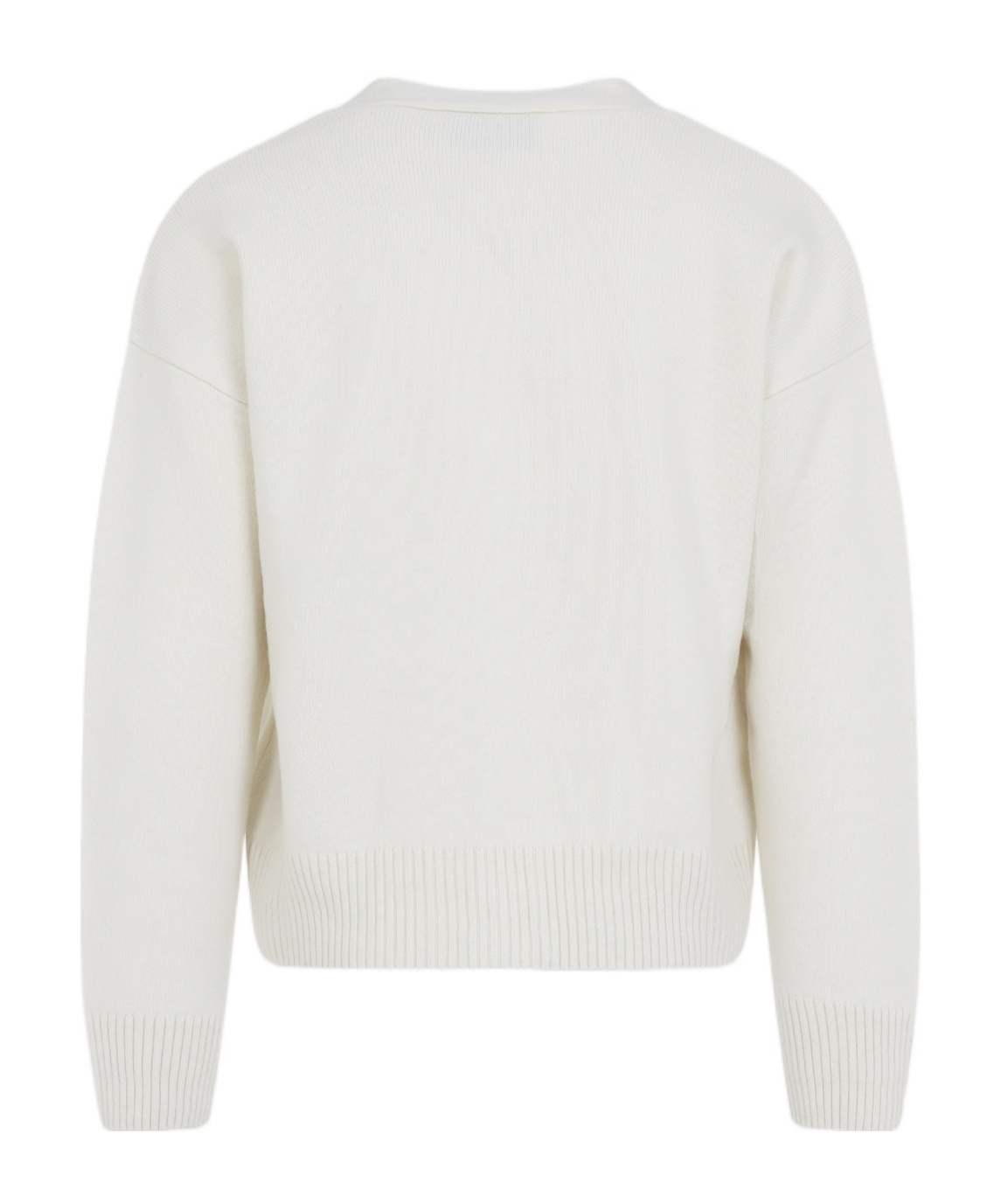 Ami Alexandre Mattiussi V-neck Cardigan With Ribbed Cuffs And Hem In White