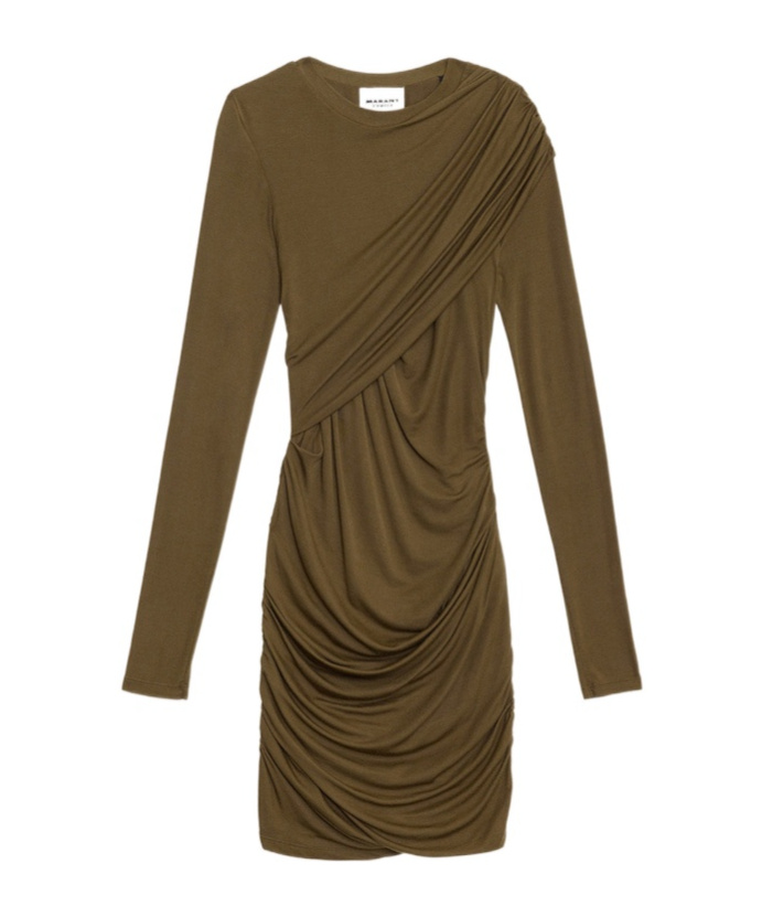 Isabel Marant Étoile Denise Dresses Green In Brown