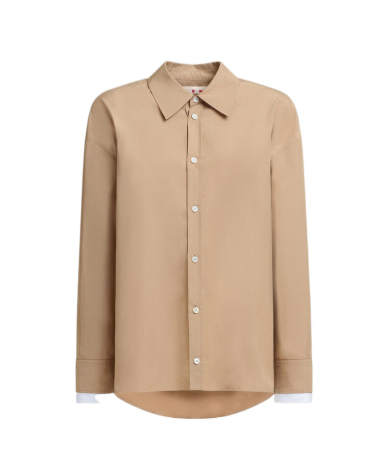 Marni Cotton Shirt In Nude