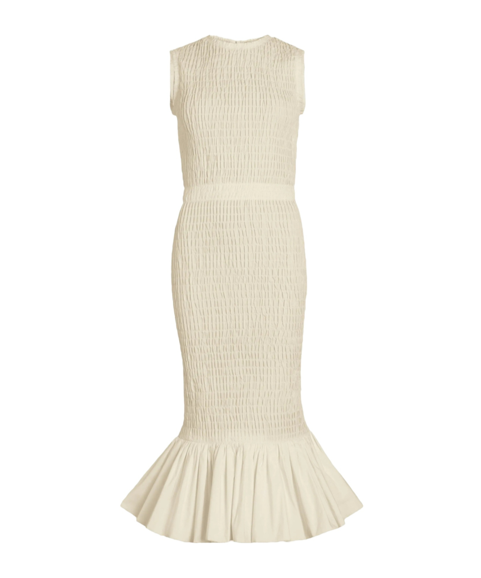 Patou Smocked Dress In Neutral