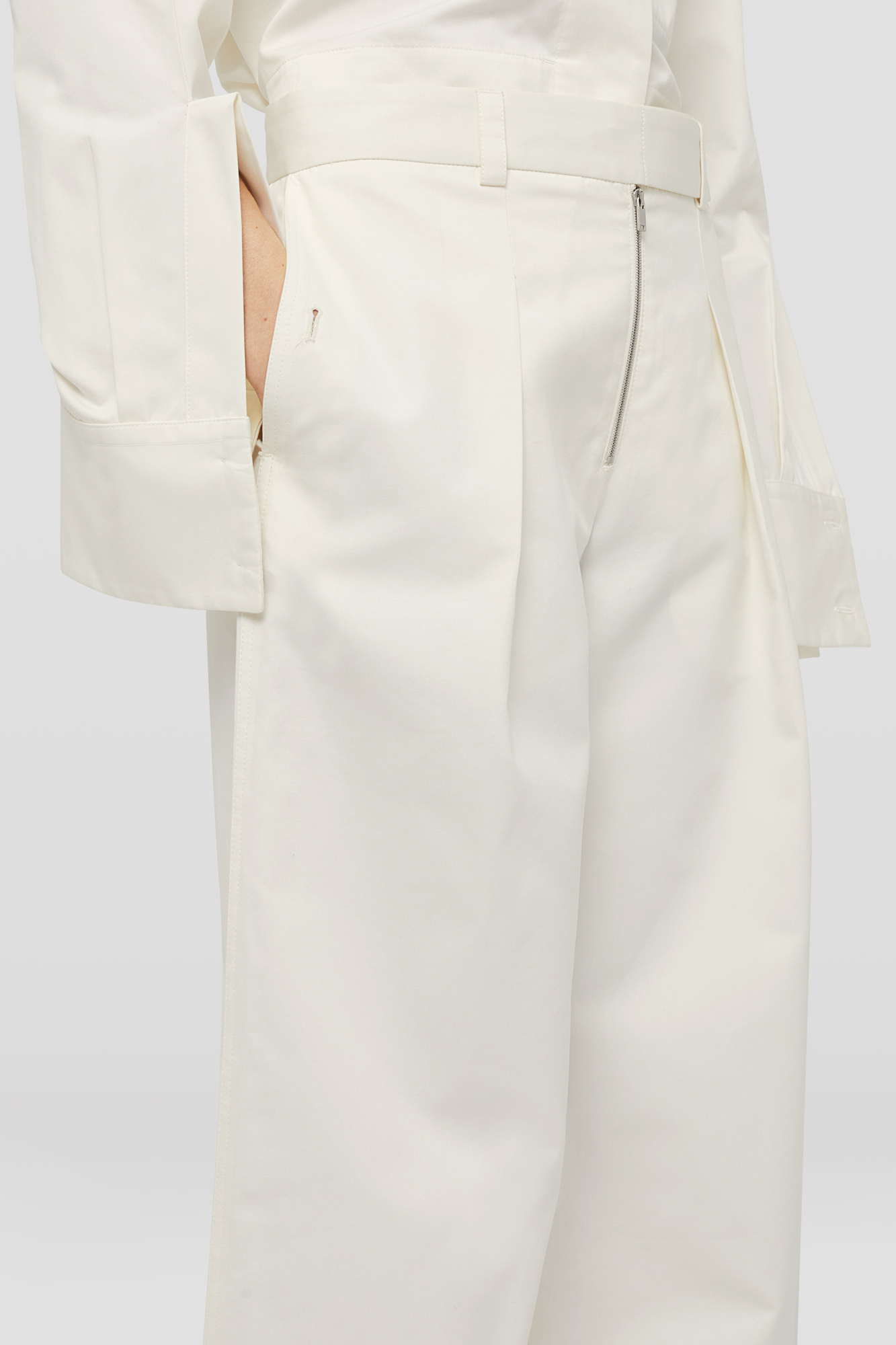 Shop Jil Sander Trousers In White