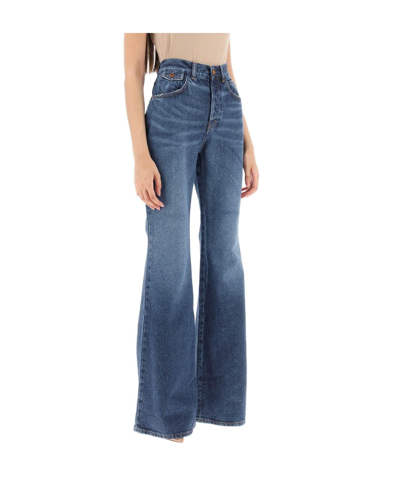 Chloé Chloe Wide Leg Jeans Women In Blue